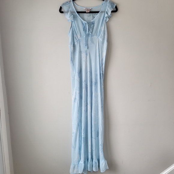 La Vie En Rose Other - La Vie En Rose Elegant Blue Sheer Sleeveless Maxi Sleep Gown